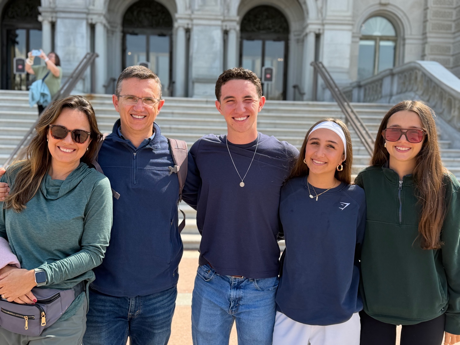 Caio Mamede Silva with family in Washington D.C.